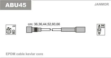 Провід в/в Audi 80/100/A4/A6/A8 2.4/2.4Q/2.6/2.6Q/2.8 Janmor ABU45
