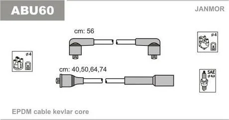 Провода в/в VW Golf/Passat/Polo 1.6/2.0 98-06 Janmor ABU60