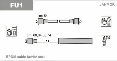 К-кт в/у проводов Ford Escort 1,1.1,3.1,4-1,4I.1,6-1,6 Janmor FU1