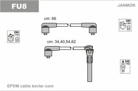 Провід в/в Ford Scorpio/Sierra 2,0 Dohc -93 Janmor FU8