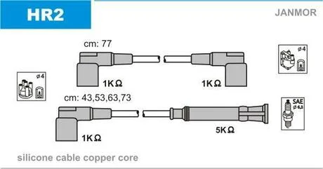 К-кт проводiв Bmw 316/318/518 87- Janmor HR2