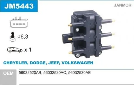 Котушка запалення Janmor JM5443