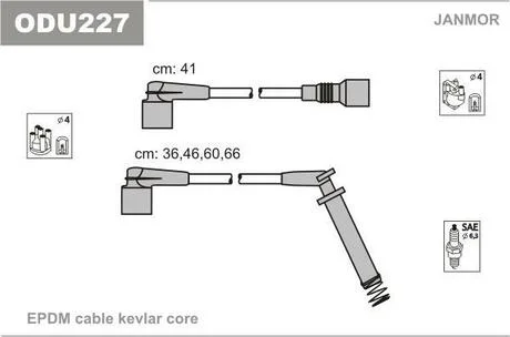 Провід в/в Opel 1.2-1.6 Corsa/Vectra Janmor ODU227