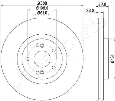 RENAULT Диск торм. передн.Laguna 01- JAPANPARTS DI-0703