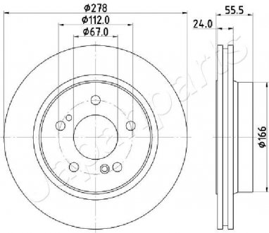 DB Тормозной диск задн.W124/203/210 3.6/4.2 JAPANPARTS DP-0506