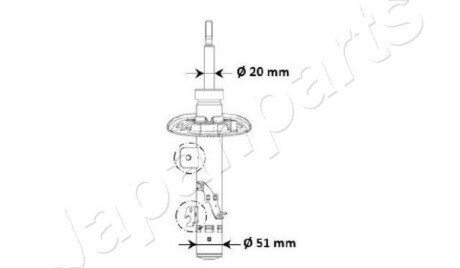 CITROEN Амортизатор правий C3 AIRCROSS 1.2-1.6 17-, C4 CACTUS 1.2-1.6 14-, OPEL CROSSLAND X 1.2/1.6 17-, PEUGEOT 2008 1.2 15- JAPANPARTS MM-00975