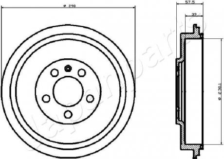 VW гальмівний барабан Polo,Skoda Octavia 1.6 / 1,9 TDI JAPANPARTS TA-0906