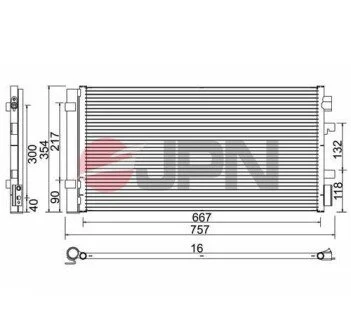 Радіатор кондиціонера (з осушувачем) JPN 60C9128JPN