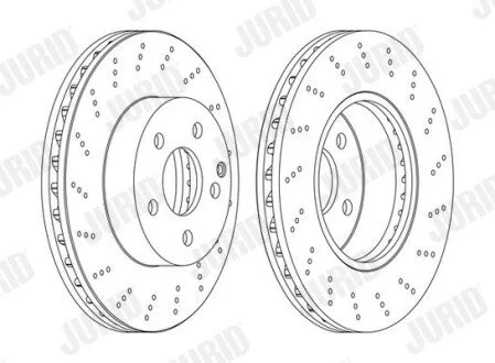Гальмівний диск передній MERCEDES-BENZ C/SLS SPORT&AMG MODELS Jurid 562619JC1