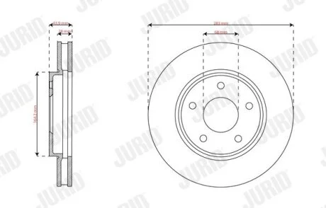 Гальмівний диск передній NISSAN NV200 Jurid 563376JC