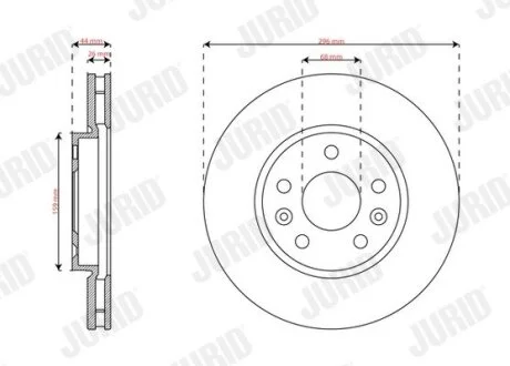 Гальмівний диск передній RENAULT Megane, Talisman, Capture Jurid 563425JC