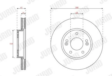 TARCZA HAM./PRZ/ HYUNDAI I30 16- Jurid 563579JC (фото 1)