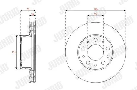 CITROEN диск гальмівний передн.Jumper,Fiat Ducato,Boxer 06- Jurid 563716JC