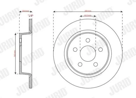 Гальмівний диск задній FORD Tourneo, Transit Jurid 563768J