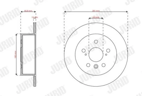 Диск гальмівний TOYOTA CAMRY Ліфтбек 11-18 Jurid 563837JC