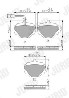 Колодки гальмівні дискові LAND ROVER RANGE ROVER I 69-94 Jurid 571440J