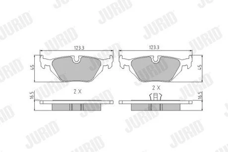 Гальмівні колодки задні BMW 3/Z1/Z3/Z4 Jurid 571527J