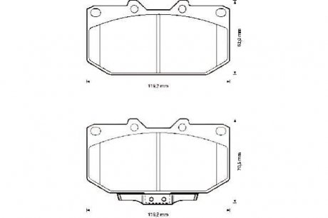 Гальмівні колодки передні SUBARU IMPREZA/ NISSAN SILVIA, FAIRLADY Z, SKYLINE Jurid 572252J (фото 1)