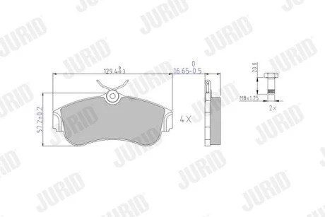 Гальмівні колодки, дискове гальмо (набір) Jurid 572310J