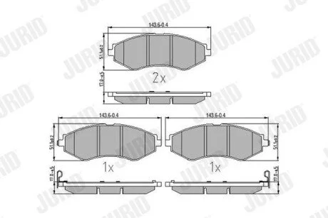 Гальмівні колодки передні Daewoo Espero, Lanos, Leganza, Nubira / Chevrolet / SAAB Jurid 572407J
