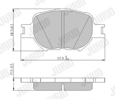 Колодки гальмівні дискові TOYOTA COROLLA 01-07 / TOYOTA MATRIX 02-04 Jurid 572517J