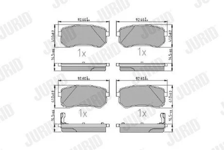 Гальмівні колодки задні HYUNDAI i10 KIA PICANTO Jurid 572527J