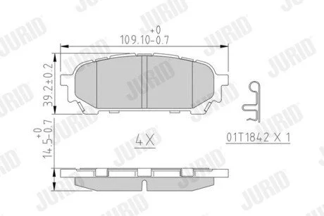 Гальмівні колодки задні SUBARU FORESTER/IMPREZA Jurid 572529J