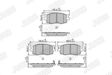 Гальмівні колодки передні Hyundai Accent III, i20 I/ Kia Rio II Jurid 572593J