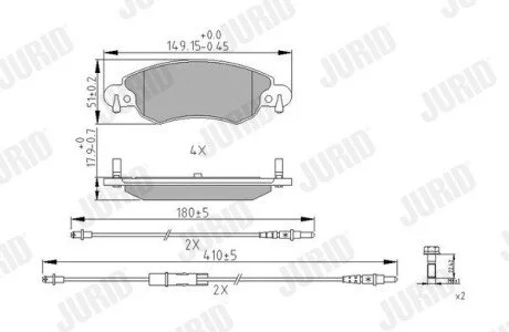 Гальмівні колодки передні CITROËN C5 Jurid 573026J
