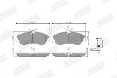 Гальмівні колодки, дискове гальмо (набір) Jurid 573061J