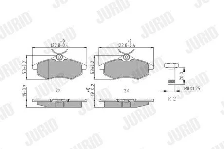 Гальмівні колодки передні CITROËN C2/C3 Jurid 573083J