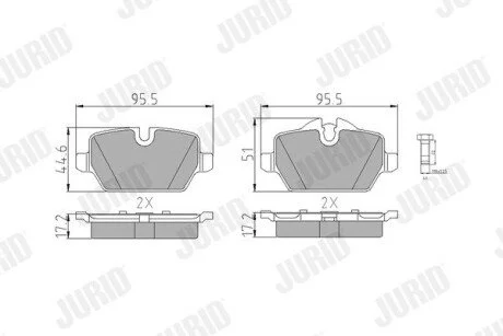 Гальмівні колодки задні BMW 1 / 3 Jurid 573136J