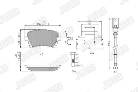 Гальмівні колодки задні VW T5,T6, Multivan V Jurid 573220J