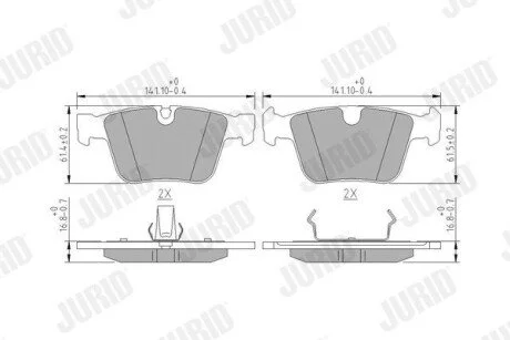 Колодки гальмівні дискові MERCEDES W221 / W164 / W251 Jurid 573232J