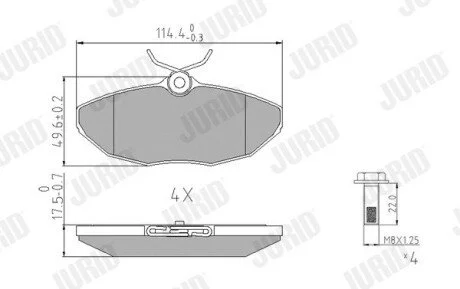 Тормозные колодки задн. Jaguar S-Type 02- Jurid 573237J