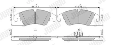 Гальмівні колодки передні Audi A4 / A5 / A6 / A7 / Q5 Jurid 573247J