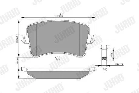 Тормозные колодки задн. AUDI A4,A5,Q5 07- Jurid 573259J