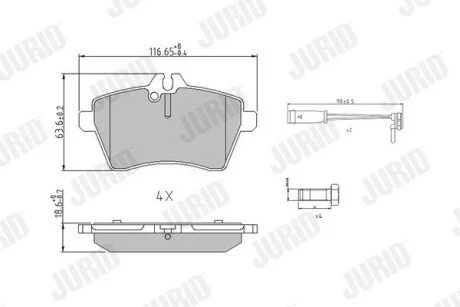 Гальмівні колодки передні Mercedes A /B Jurid 573265J