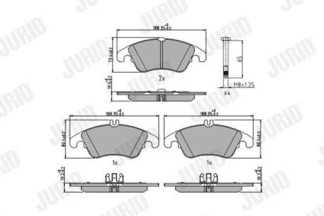 Гальмівні колодки передні Mercedes C / Cls / E / SLK Jurid 573291J