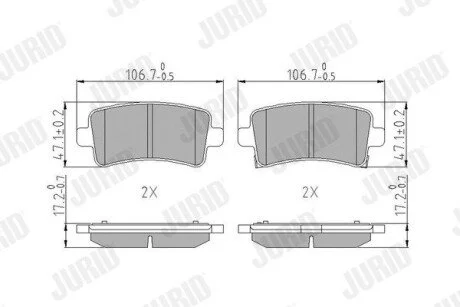 Гальмівні колодки передні SAAB 9-5 /Opel Insignia CHEVROLET MALIBU Jurid 573313J