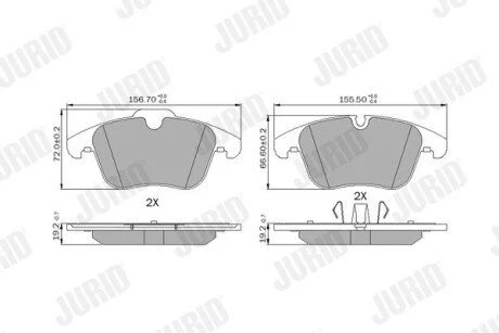 Гальмівні колодки передні Jaguar XK, S-Type, XF, XJ, XK Jurid 573336J