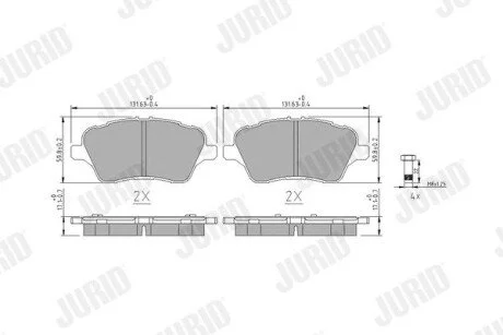 Гальмівні колодки передні FORD B-Max / Fiesta / TOURNEO COURIER Jurid 573363J