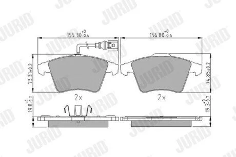 Гальмівні колодки передні VW TOUAREG Jurid 573391J