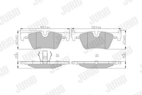 Гальмівні колодки задні BMW 1 Series / 2 Series / 3 Series / 4 Series Jurid 573401J