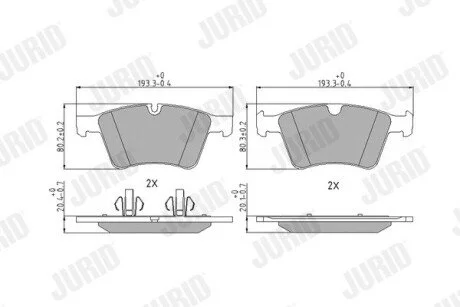 Гальмівні колодки передні Mercedes M / GL / R Jurid 573424J
