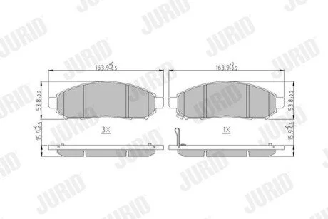 Гальмівні колодки передні NIssan Leaf / Navara / Pathfinder Jurid 573431J
