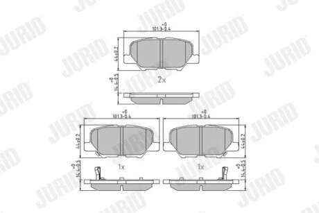 Колодки гальмівні дискові MAZDA 6 12 -> / MITSUBISHI ASX 10 -> / Jurid 573442J