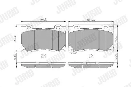 NISSAN Тормозные колодки передн.Infiniti FХ35,G37,FX50 Jurid 573453J