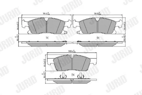 Колодки тормозные дисковые передние JEEP GRAND CHEROKEE IV (WK, WK2) Jurid 573459J