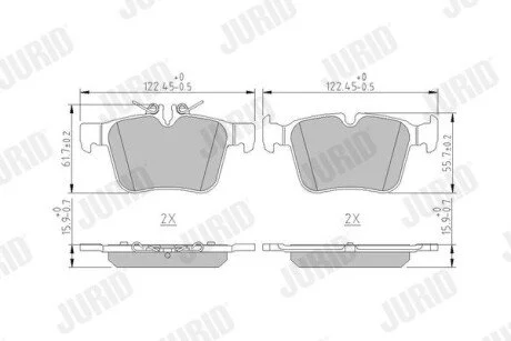 Колодки гальмівні дискові MERCEDES W205 Jurid 573609J